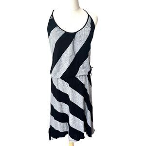 Splendid grey and black spaghetti strap blouson dress